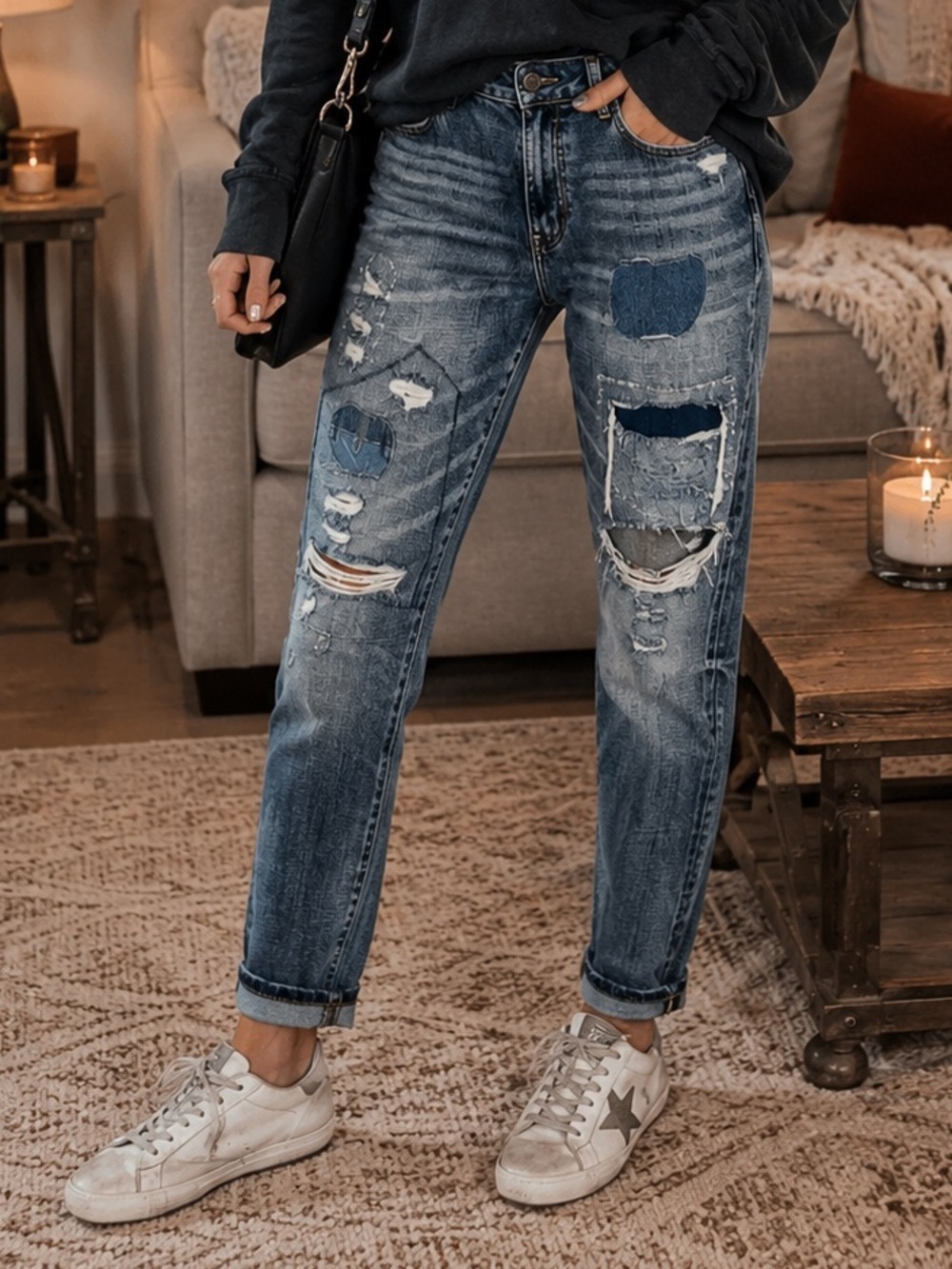 Cult of Individuality Distress Grunge Alter Ego High Rise Boyfriend Jean Size 26
